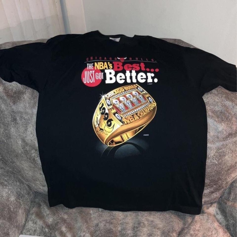 Vintage 1996 Chicago Bulls Championship Black T shirt size XL